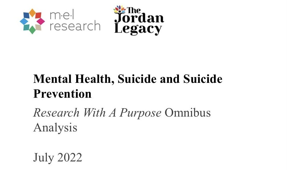 Front cover of MEL Research report titled Mental Health, Suicide and Suicide Prevention.